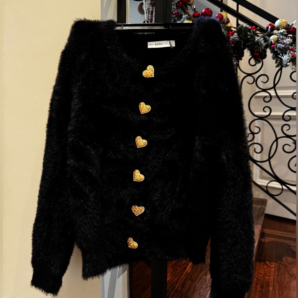 Zara Fuzzy Black Knit